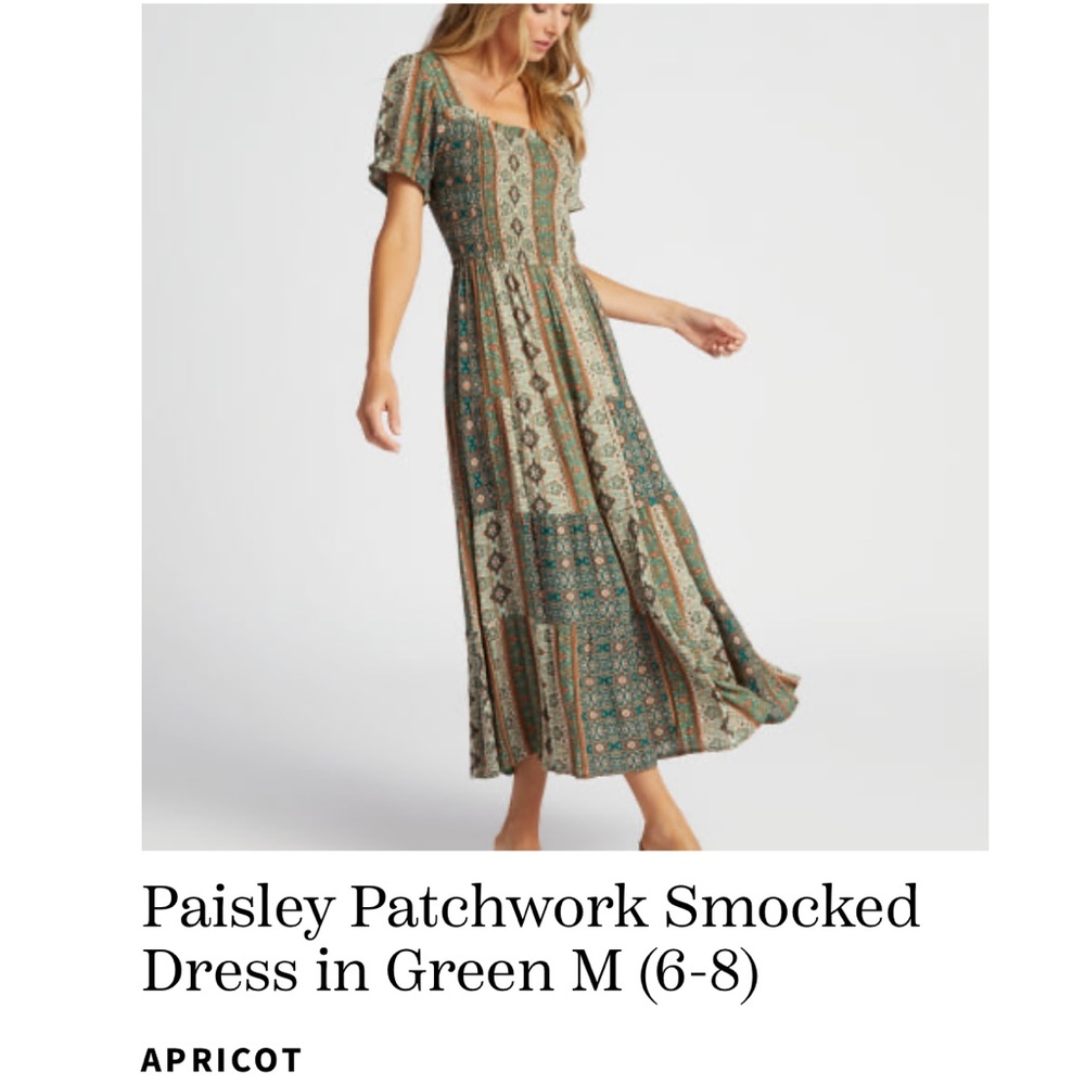 Apricot Paisley Patchwork Dress